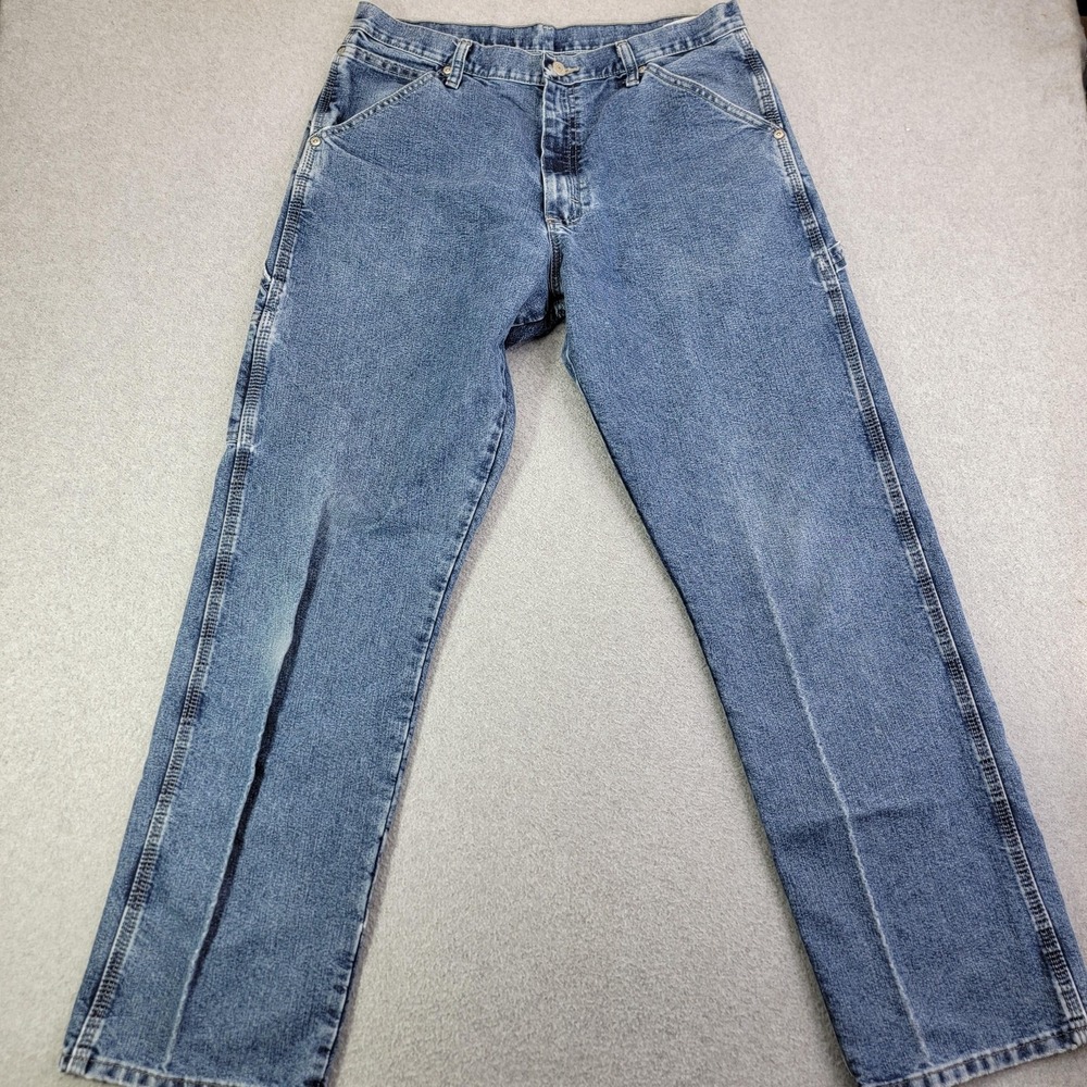 Wrangler Jeans Mens 32x30 Blue Carpenter Relaxed Fit Authentic Issue Denim